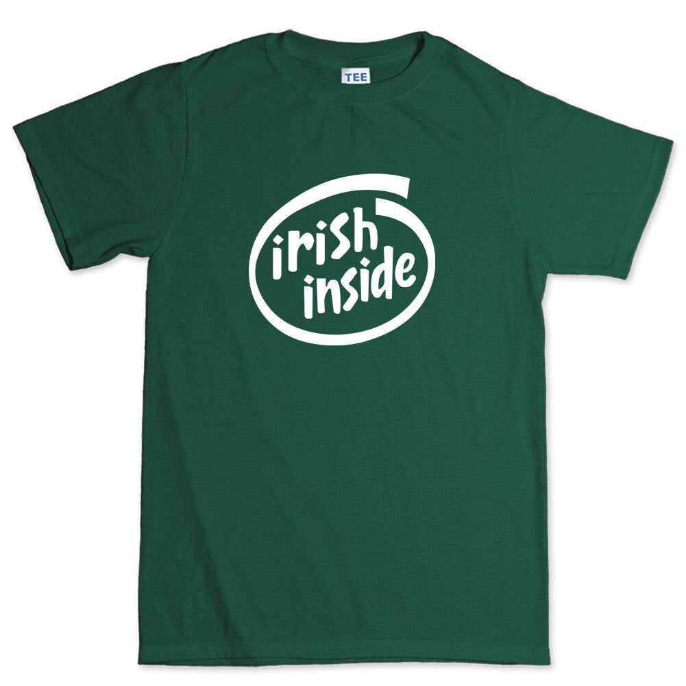 Inside Irish T-Shirt, Feeling Lucky Day Tee, Retro Trendy Patrick Shirt, Saint Patrick Shamrock Leprechaun Ireland Outfit