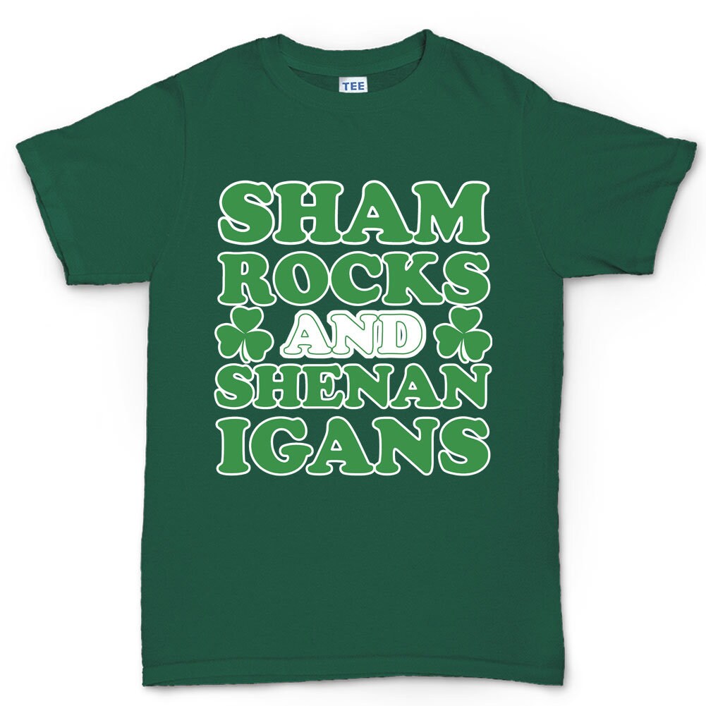 Shamrock and Shenanigans Shirt, 4 Leaf Clover Patrick Shirt, Lucky Clover Leprechaun Paddy’s Day Tee, Irish Mock Up Retro Outfit