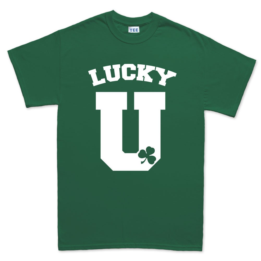 Lucky U Clover Shirt, Saint Patrick Day T-Shirt, Paddy Day Ireland Shamrock Shirt, Distressed Paddy Day Outfit, Lucy Irish Party Tee