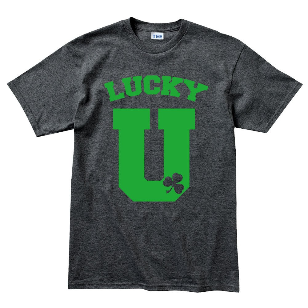 Lucky U Clover Shirt, Saint Patrick Day T-Shirt, Paddy Day Ireland Shamrock Shirt, Distressed Paddy Day Outfit, Lucy Irish Party Tee