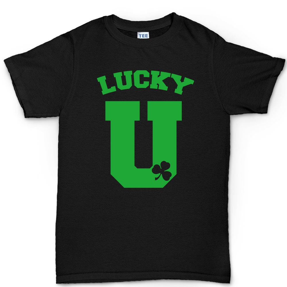 Lucky U Clover Shirt, Saint Patrick Day T-Shirt, Paddy Day Ireland Shamrock Shirt, Distressed Paddy Day Outfit, Lucy Irish Party Tee