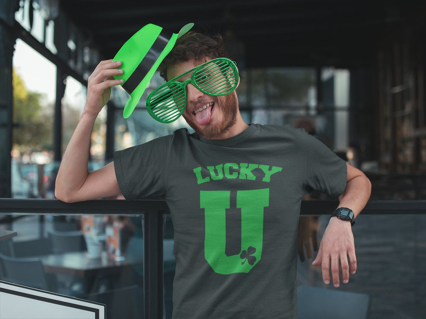 Lucky U Clover Shirt, Saint Patrick Day T-Shirt, Paddy Day Ireland Shamrock Shirt, Distressed Paddy Day Outfit, Lucy Irish Party Tee