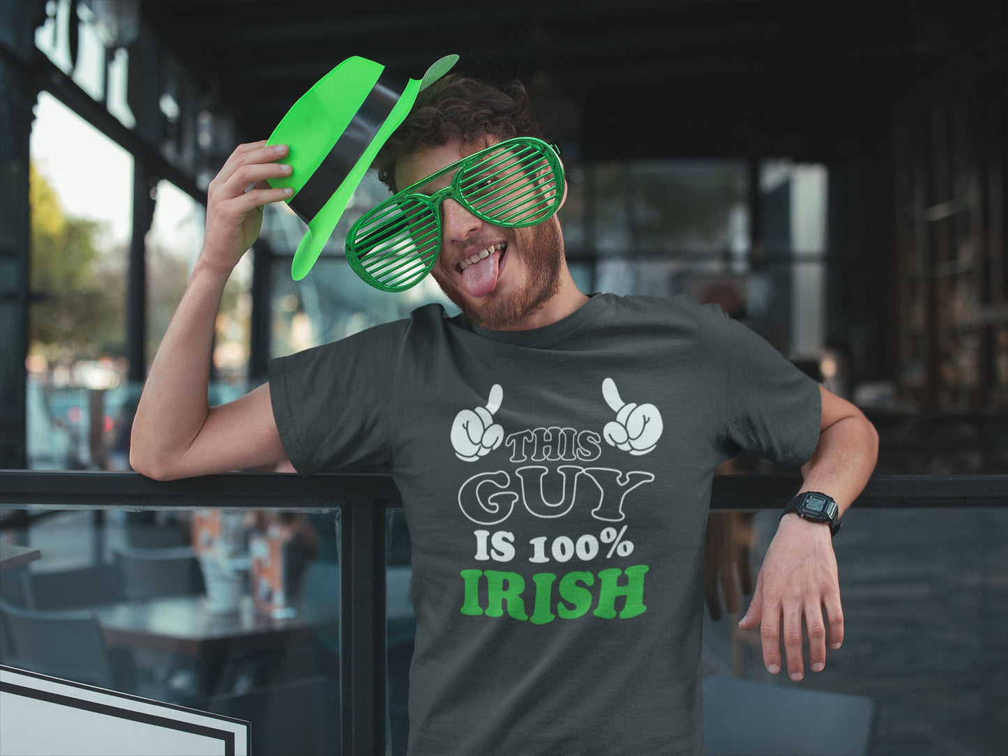 Lucky Irish Guy Shirt, This Guy is 100% Irish T-Shirt, Pure Patrick Shirt, Lucky Clover Leprechaun Paddy’s Day, Irish Green Shamrock Shirt