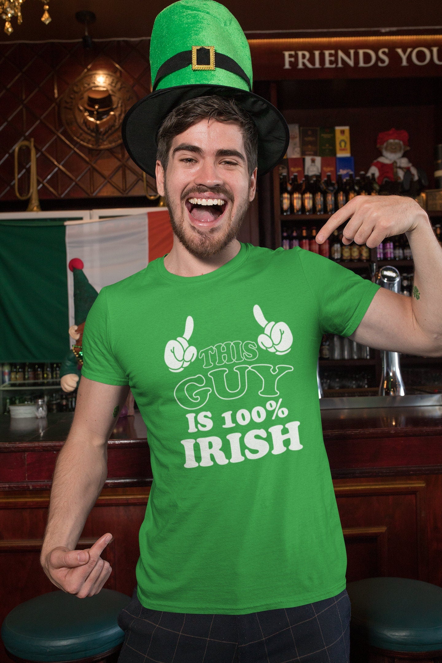 Lucky Irish Guy Shirt, This Guy is 100% Irish T-Shirt, Pure Patrick Shirt, Lucky Clover Leprechaun Paddy’s Day, Irish Green Shamrock Shirt