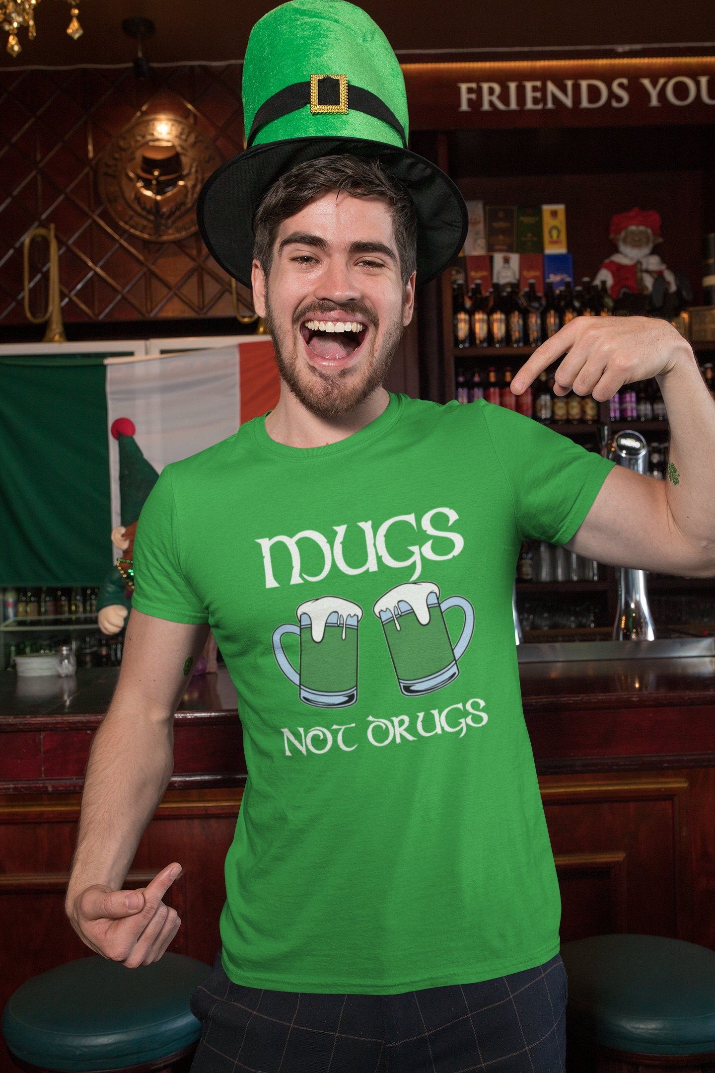 Cheers Patrick Shirt, Patrick Festive Print Outfit, Lucky Saint Shamrock Tee, Clover No Drugs Leprechaun T-Shirt, St Paddy’s Day, Beer Mug