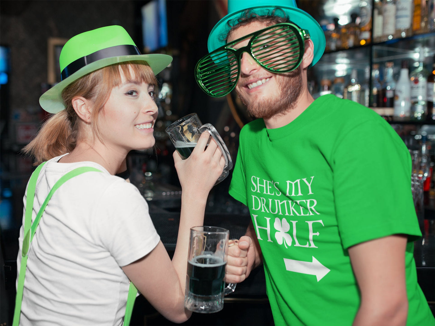 Half Dunker Patrick Shirt, Girlfriend Patty’s Day T-Shirt, Luck Four Leaf Irish Girl Dunker Tee, Saint Patrick Shamrock Leprechaun Shirt