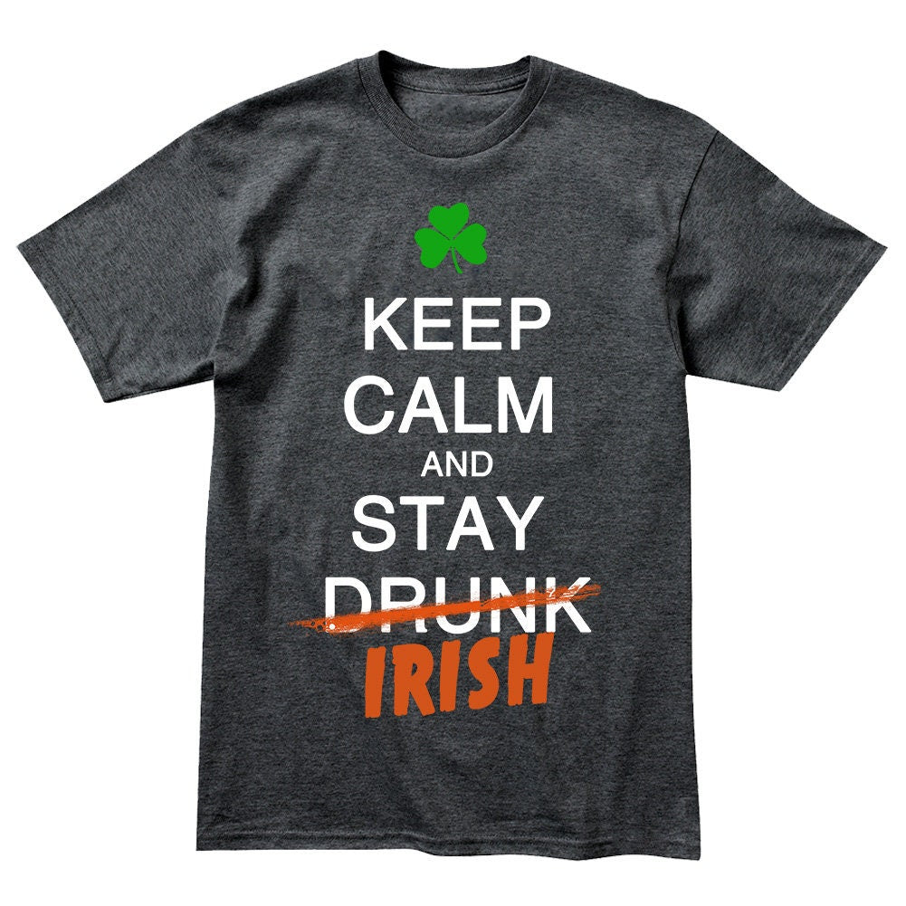 Keep Calm Irish Shirt, 4 Leaf Clover Patrick Shirt, Lucky Clover Leprechaun Paddy’s Day Tee, Irish Mock Up Retro Outfit, Funny Patty's Day