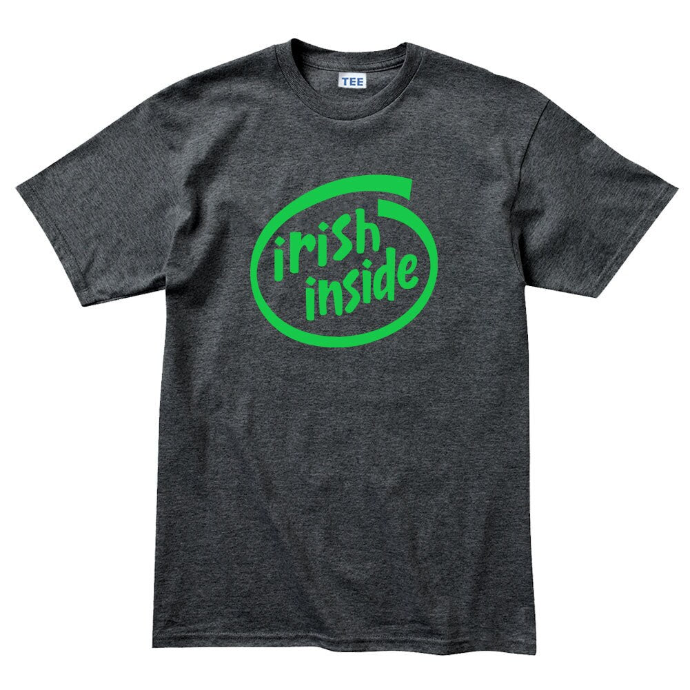 Inside Irish T-Shirt, Feeling Lucky Day Tee, Retro Trendy Patrick Shirt, Saint Patrick Shamrock Leprechaun Ireland Outfit