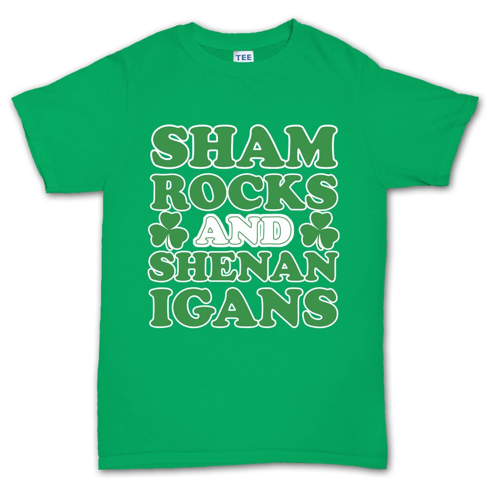 Shamrock and Shenanigans Shirt, 4 Leaf Clover Patrick Shirt, Lucky Clover Leprechaun Paddy’s Day Tee, Irish Mock Up Retro Outfit