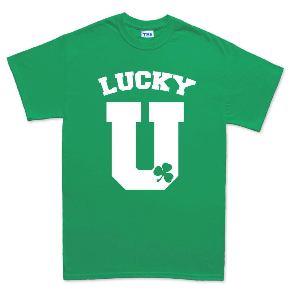 Lucky U Clover Shirt, Saint Patrick Day T-Shirt, Paddy Day Ireland Shamrock Shirt, Distressed Paddy Day Outfit, Lucy Irish Party Tee