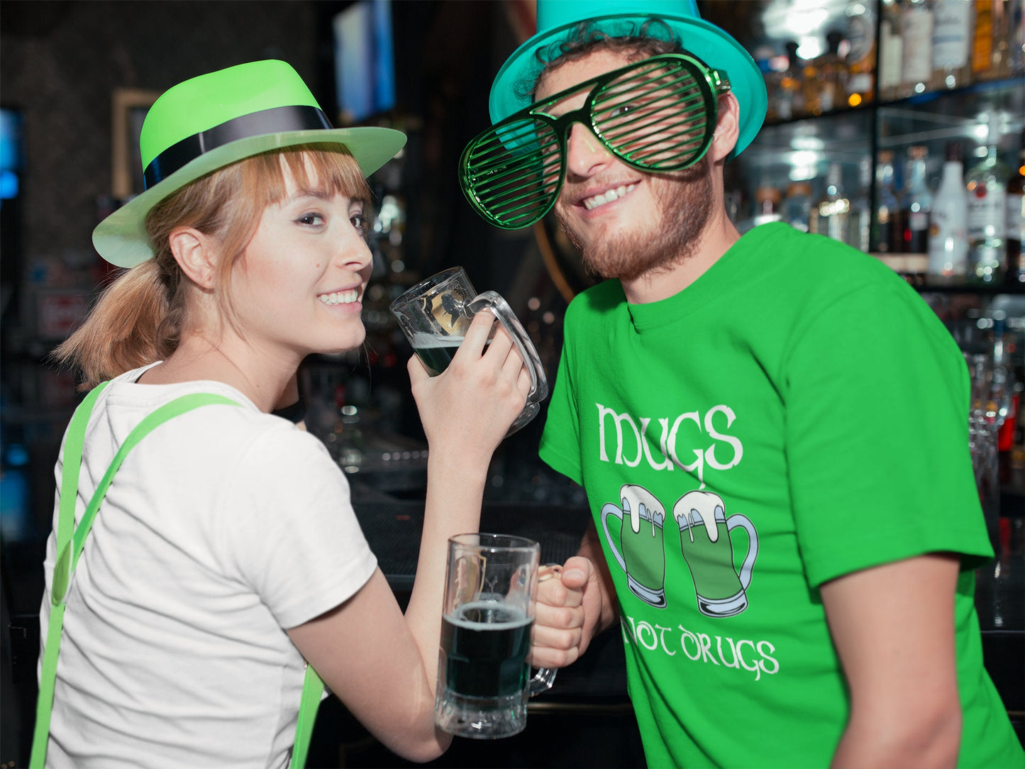 Cheers Patrick Shirt, Patrick Festive Print Outfit, Lucky Saint Shamrock Tee, Clover No Drugs Leprechaun T-Shirt, St Paddy’s Day, Beer Mug