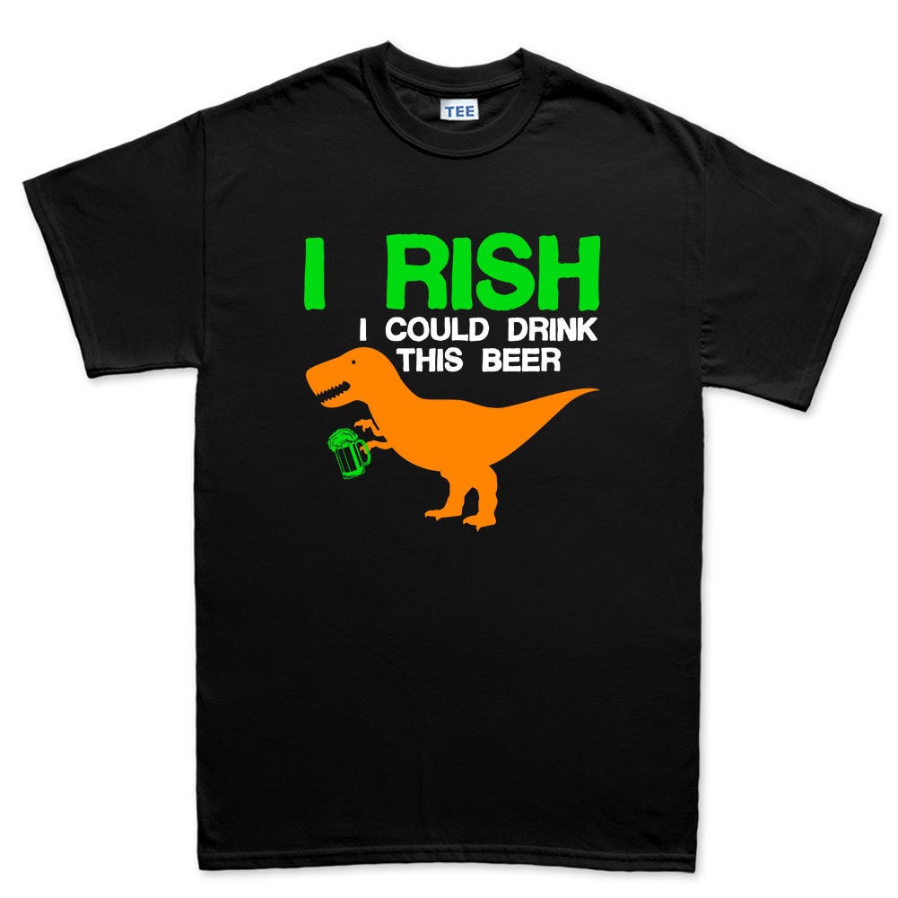 Dinosaur Drink T-Shirt, Patrick Dinosaur Drinking Shirt, Lucky Clover Leprechaun Wild Paddy’s Day Shirt, Irish Rex Tyrannosaurus Outfit