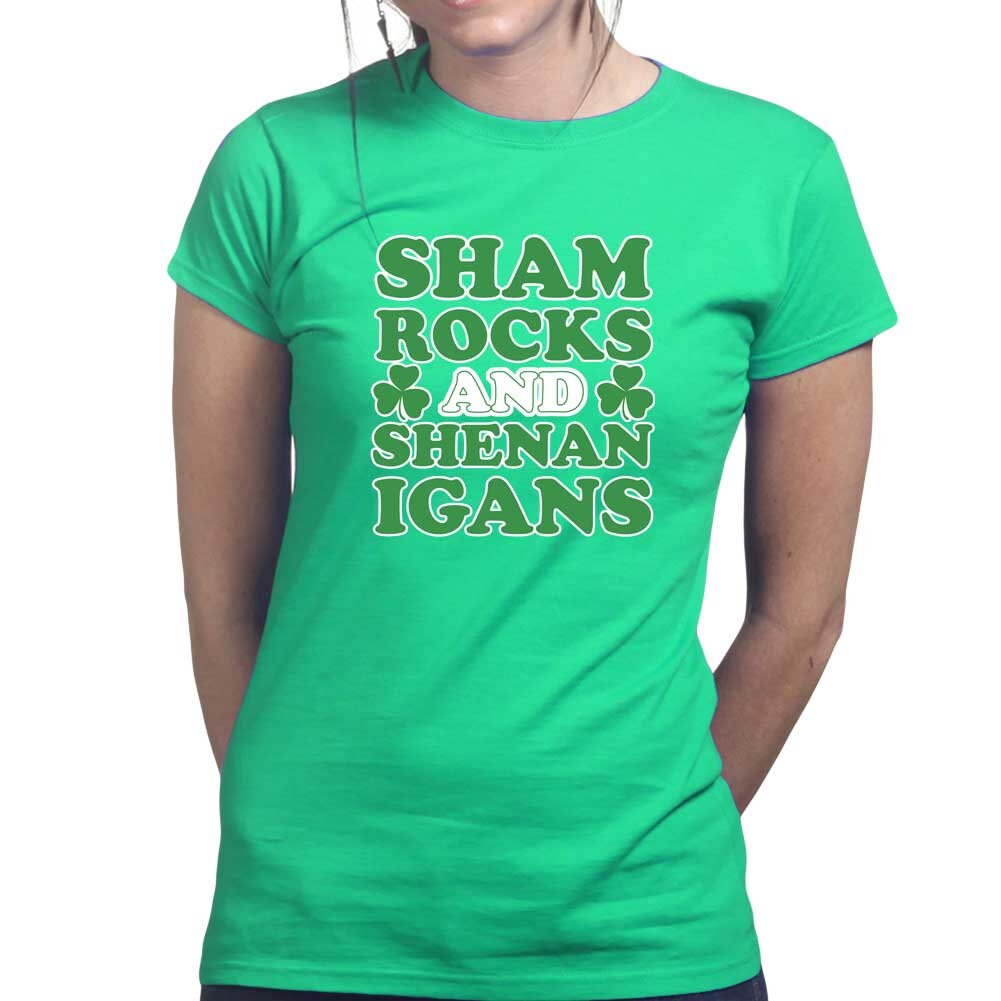 Shamrocks and Shenanigans T-Shirt, Four Leaf Paddy’s Day Shirt, Irish Mock Up Outfit, Festive Apparel Tee, Lucky Girl Patrick Shirt