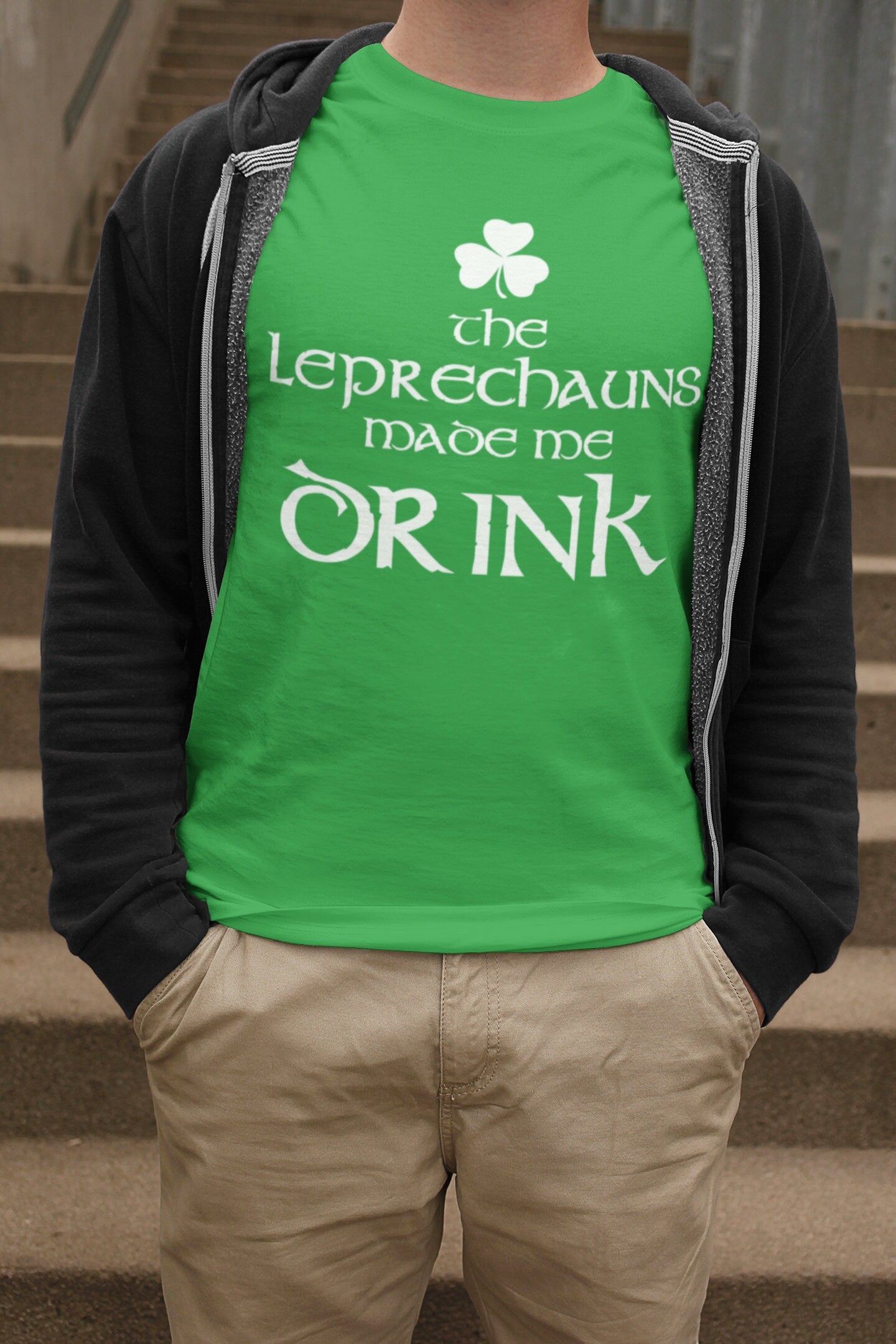Leprechauns Made Me Drink Shirt, Funny Patrick Day T-Shirt, Paddy Day Ireland Shamrock Shirt, Enjoy Drink Paddy Day Outfit
