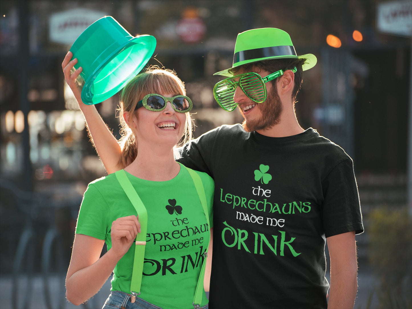 Leprechauns Made Me Drink Shirt, Funny Patrick Day T-Shirt, Paddy Day Ireland Shamrock Shirt, Enjoy Drink Paddy Day Outfit