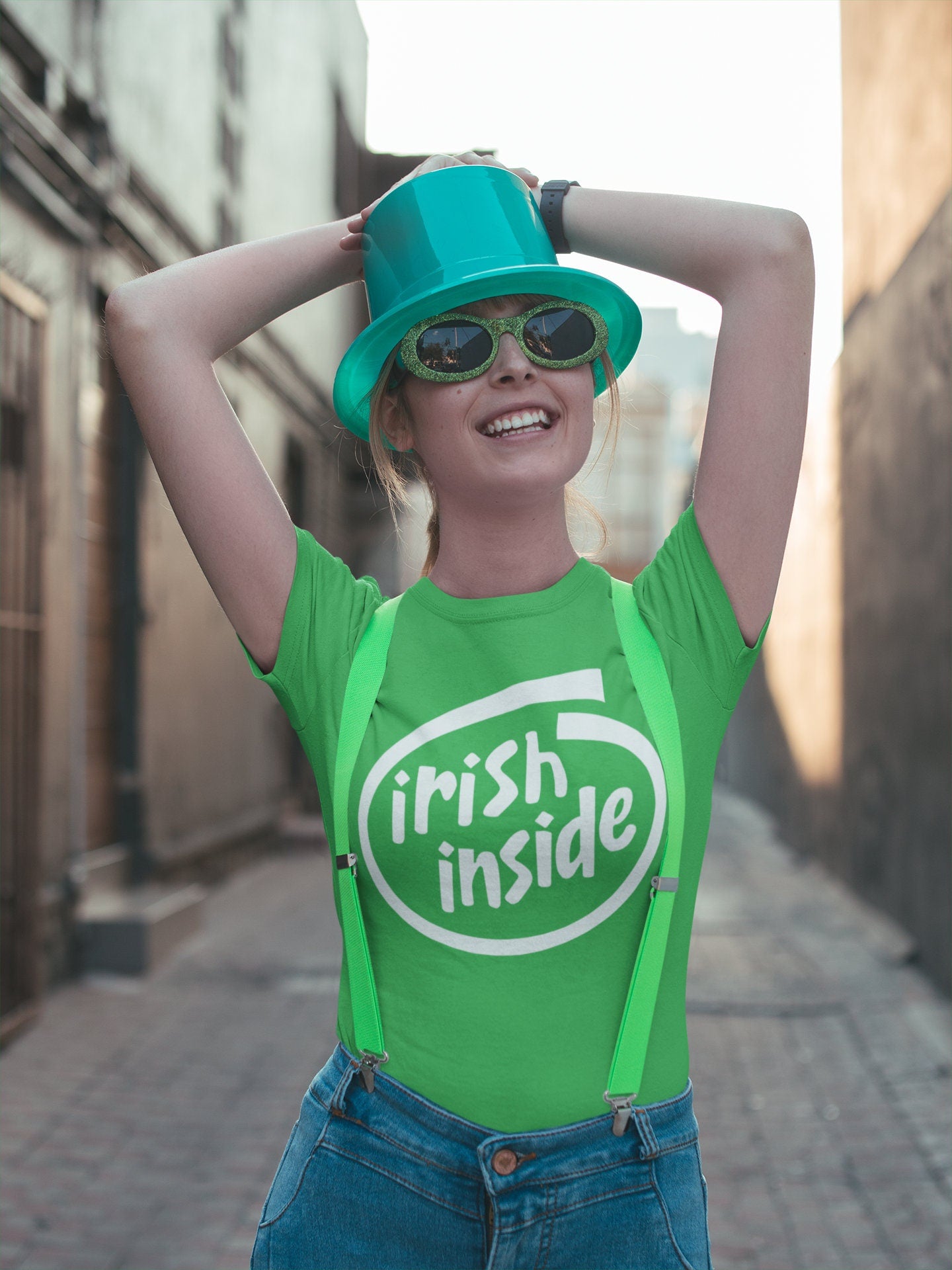 Irish inside T Shirt, Lucky Irish You Shirt, Feeling Lucky Patrick Paddy Day Shirt, Shamrock Clover Patrick Outfit, Dark Humor Tee