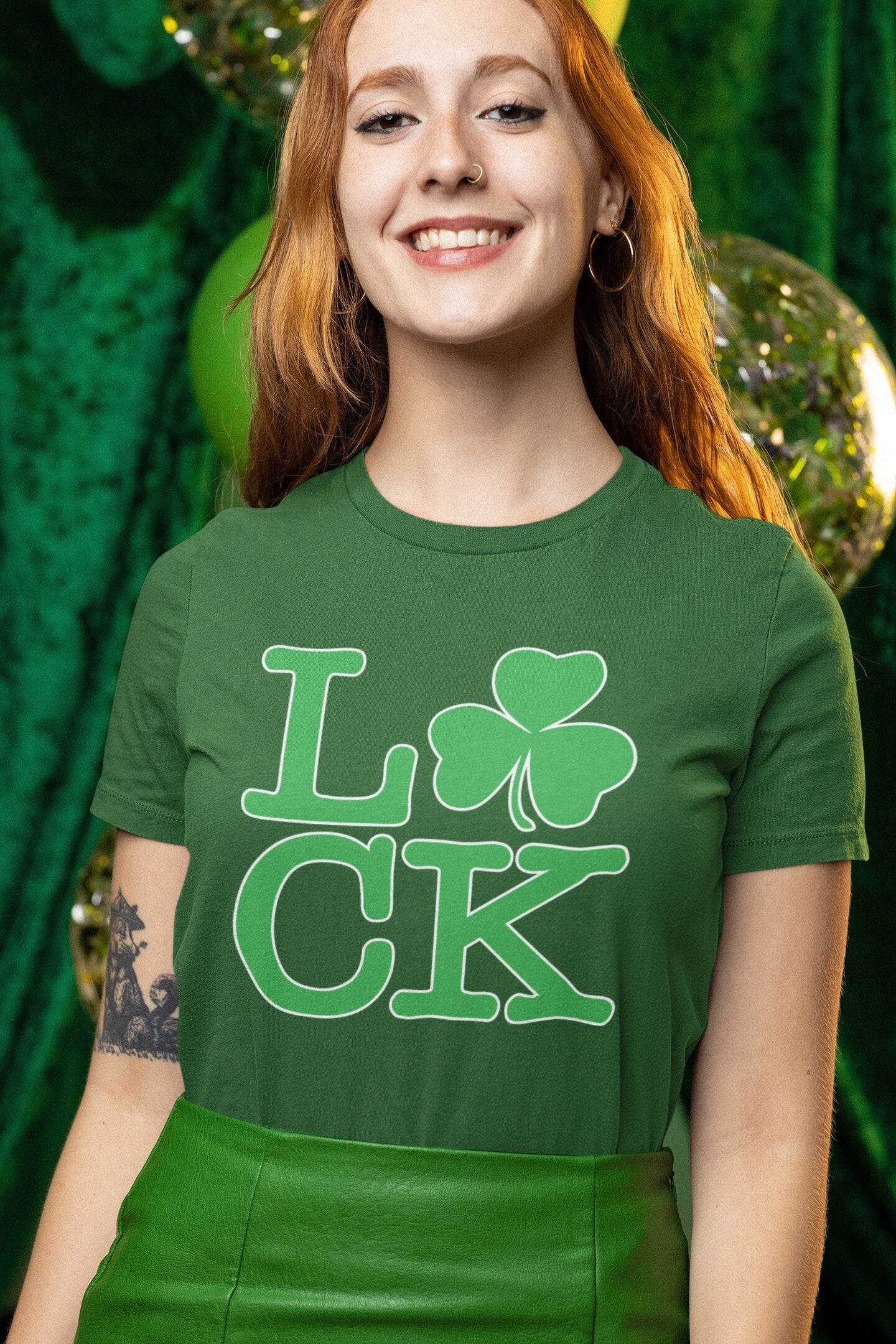 Lucky Clover T-Shirt, Four Leaves Clover Shirt, Ireland St. Patrick’s Day Shirt, Saint Paddy’s Shamrock Outfit, Girls Festive Apparel Gift