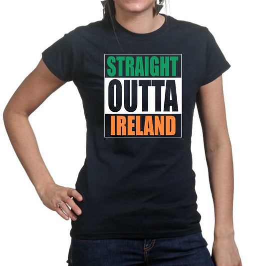 Straight Outta Ireland Shirt, Funny Irish Ireland T-Shirt, Shamrock Leprechaun Saint Patrick, Paddy’s Day Shirt, Lucky Ireland Paddy Shirt