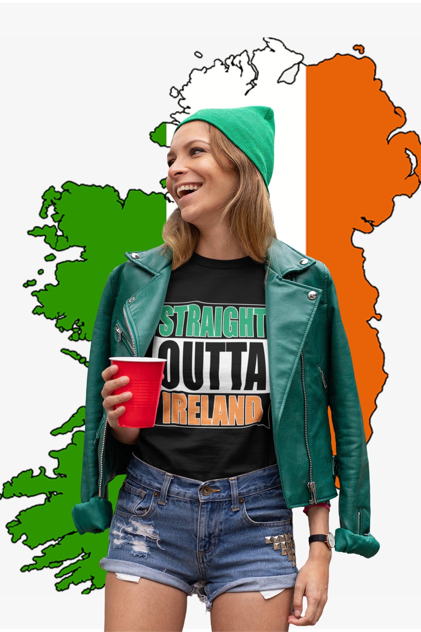 Straight Outta Ireland Shirt, Funny Irish Ireland T-Shirt, Shamrock Leprechaun Saint Patrick, Paddy’s Day Shirt, Lucky Ireland Paddy Shirt