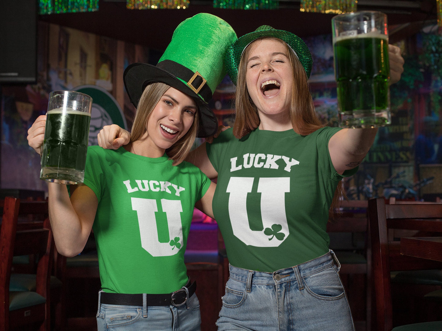 U Lucky Irish T-Shirt, Clover Leaves Irish Shirt, Green Irish Party St Paddy’s Day Shirt, Celebrate Festive Lucky Women Outfit