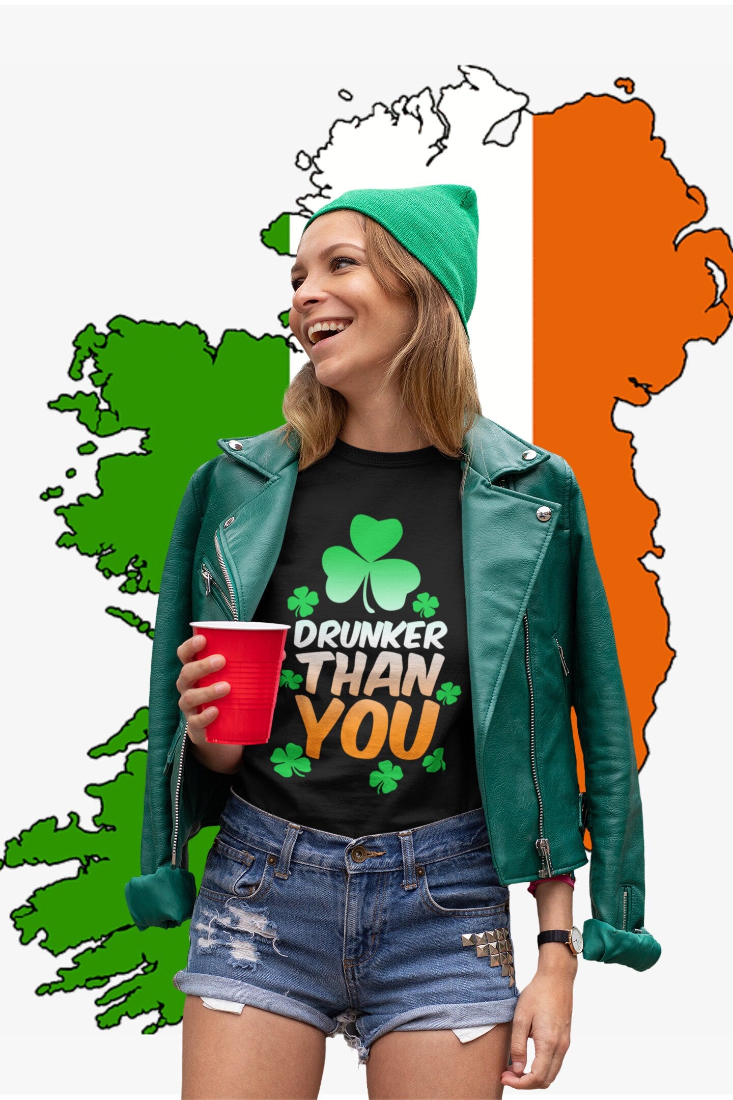 Drunker Than You Shirt, Shamrock Party Patrick T-Shirt, Shenanigans Leaf Paddy’s Day, Lucky Clovers Irish Outfit, Girl Shamrock Tee