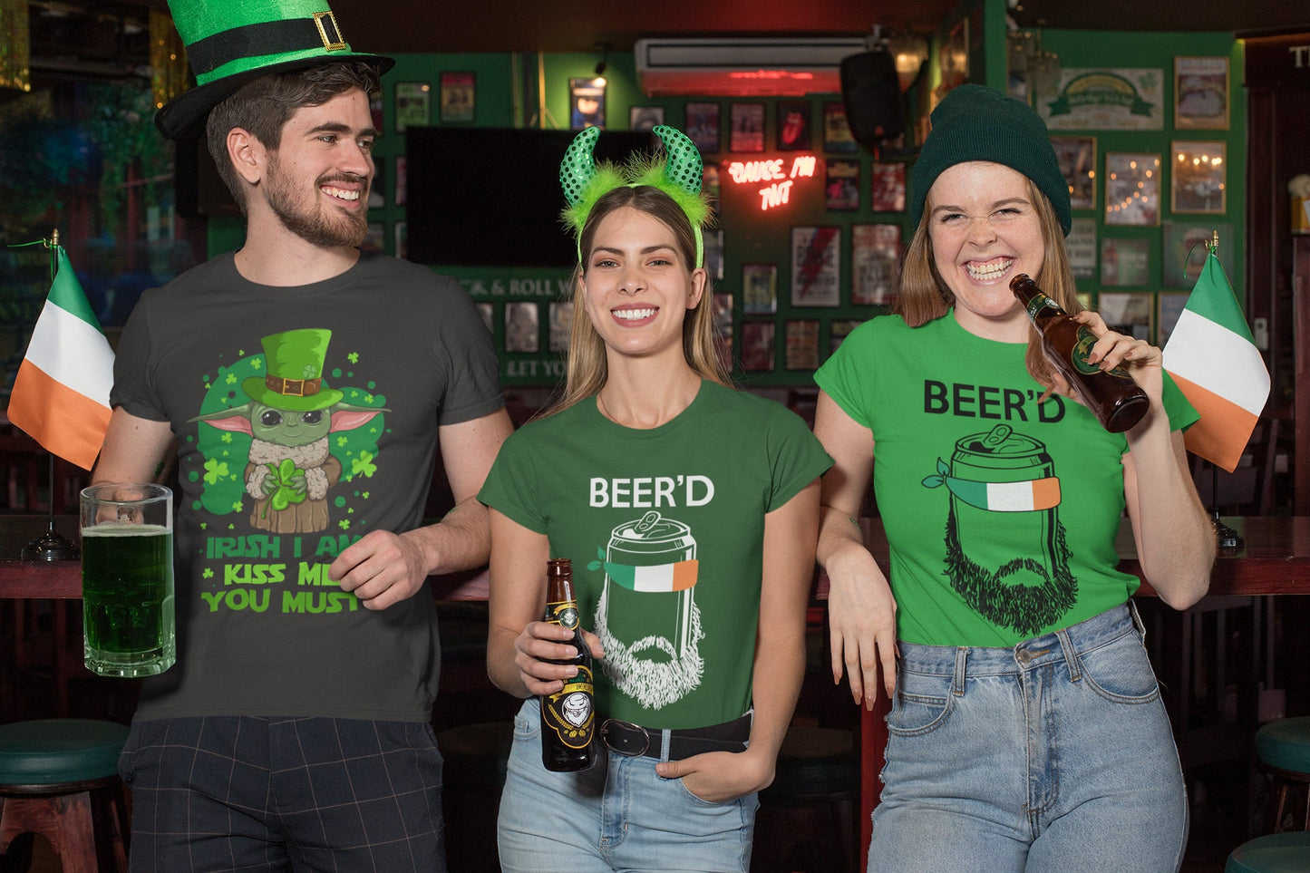 Beer’d Leprechaun Tshirt, Womens Paddy Shirt, Saint Perfection Outfit, Lucky St Patrick’s Day Shirts, Lucky Irish Short Sleeve Shirt