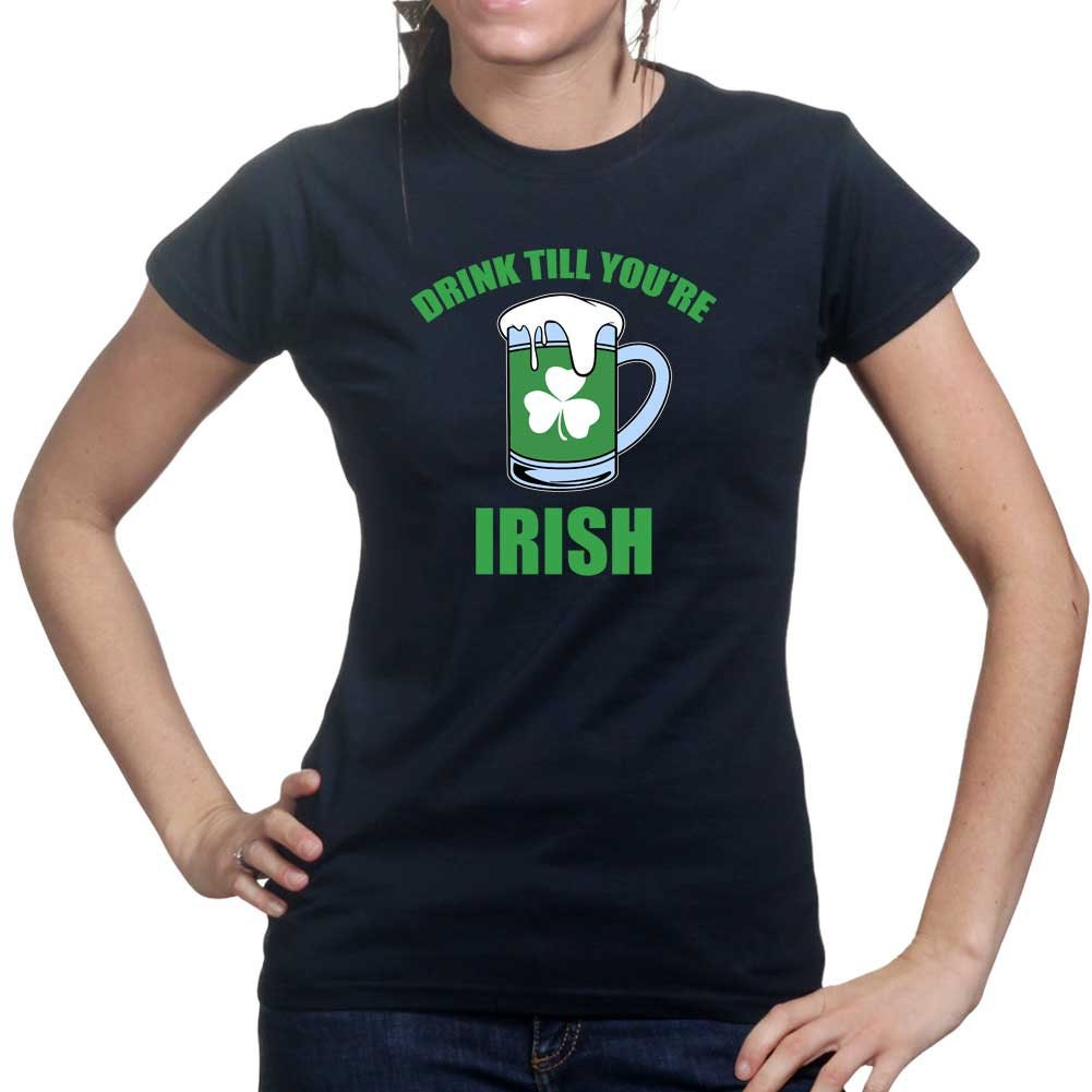 Drink Cheers Irish Shirt, Drink Till You’re Irish T-Shirt, Irish Four Leaf Clover, Saint Patrick Shamrock Tee, Leprechaun Womens Outfit