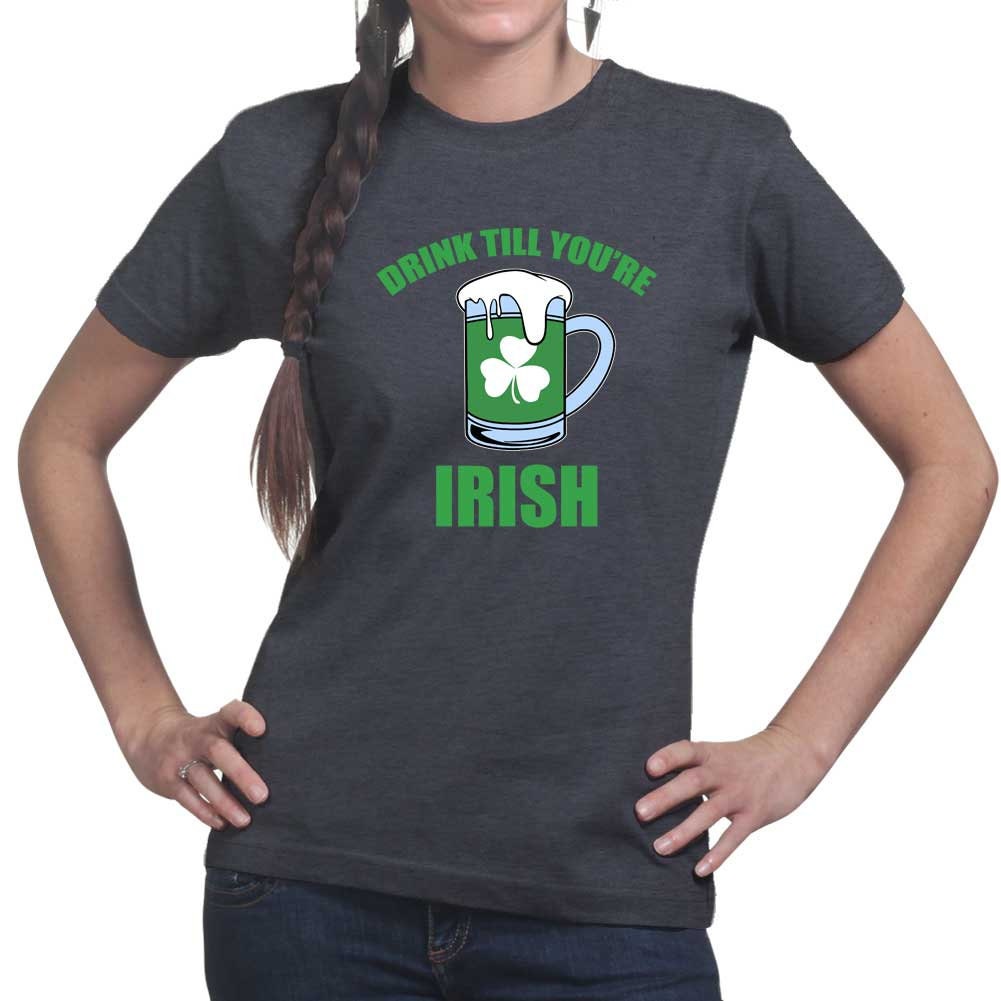 Drink Cheers Irish Shirt, Drink Till You’re Irish T-Shirt, Irish Four Leaf Clover, Saint Patrick Shamrock Tee, Leprechaun Womens Outfit