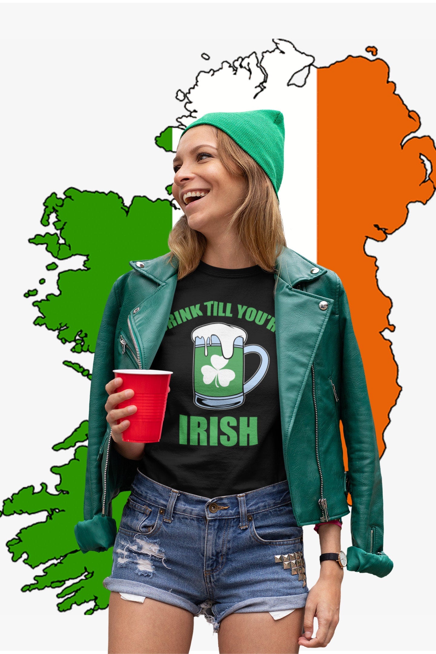 Drink Cheers Irish Shirt, Drink Till You’re Irish T-Shirt, Irish Four Leaf Clover, Saint Patrick Shamrock Tee, Leprechaun Womens Outfit