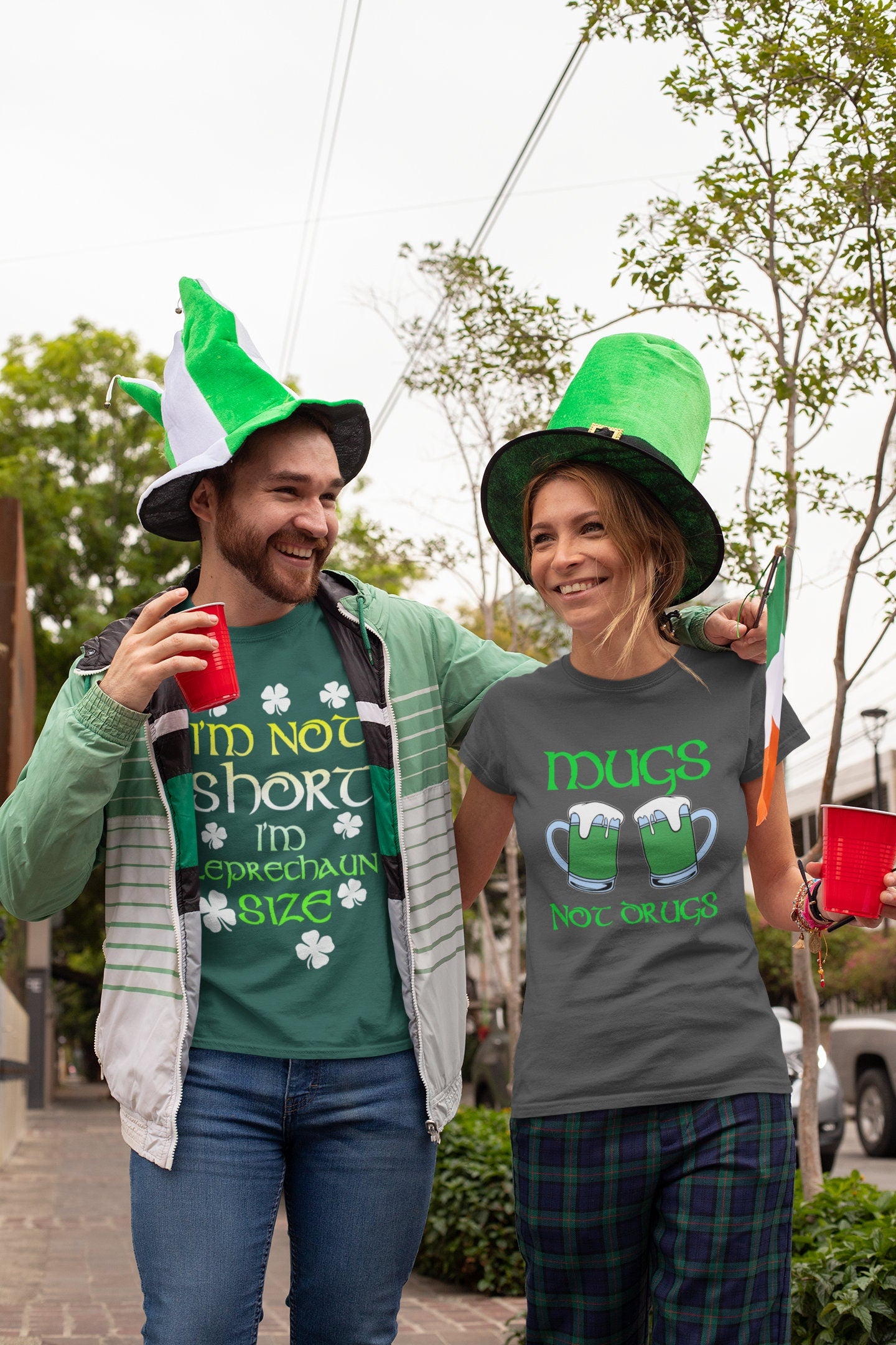 Mugs Not Drugs T-Shirt, Saint Patrick Day Shirt, Funny Beer Ireland Shamrock Tee, Distressed Beer Mug Drunk Outfit