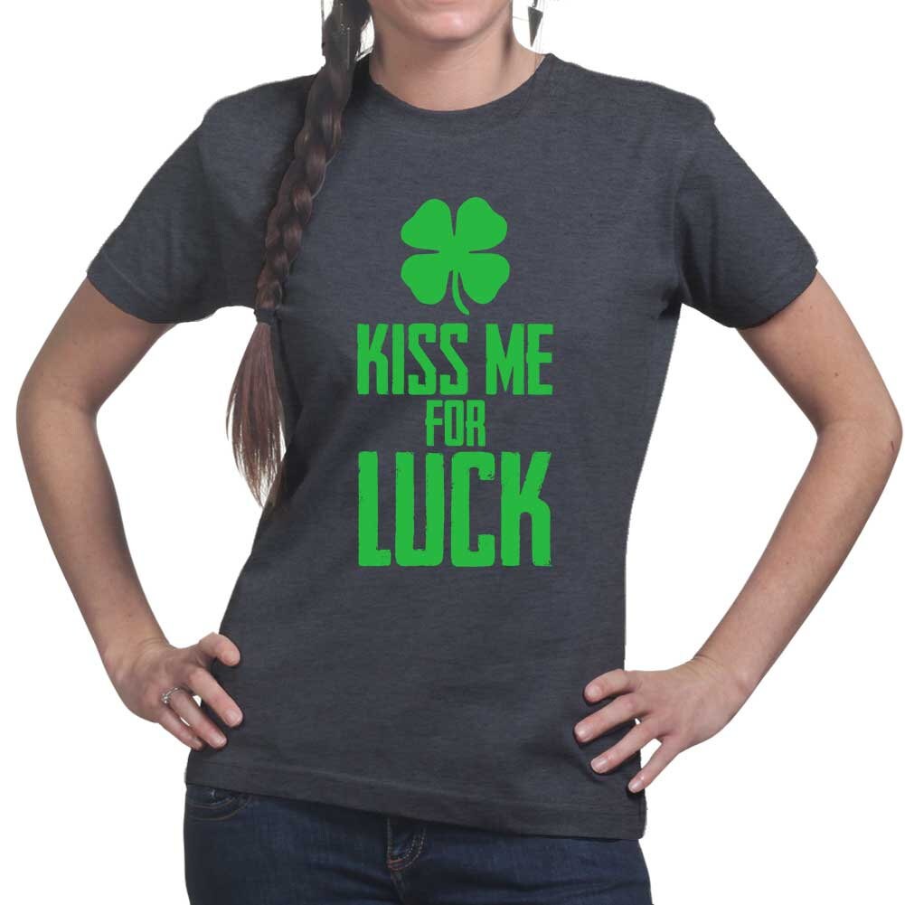 Kiss Me For Luck Irish Shirt, Sexy Shamrock Patrick Outfit, Hot Irish Clover Tee, Happy Irish Saint Patrick Shirt Gift For Girlfriend