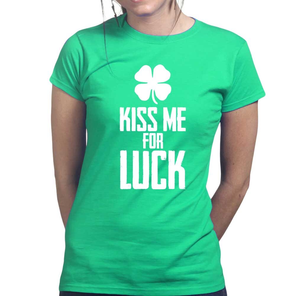 Kiss Me For Luck Irish Shirt, Sexy Shamrock Patrick Outfit, Hot Irish Clover Tee, Happy Irish Saint Patrick Shirt Gift For Girlfriend