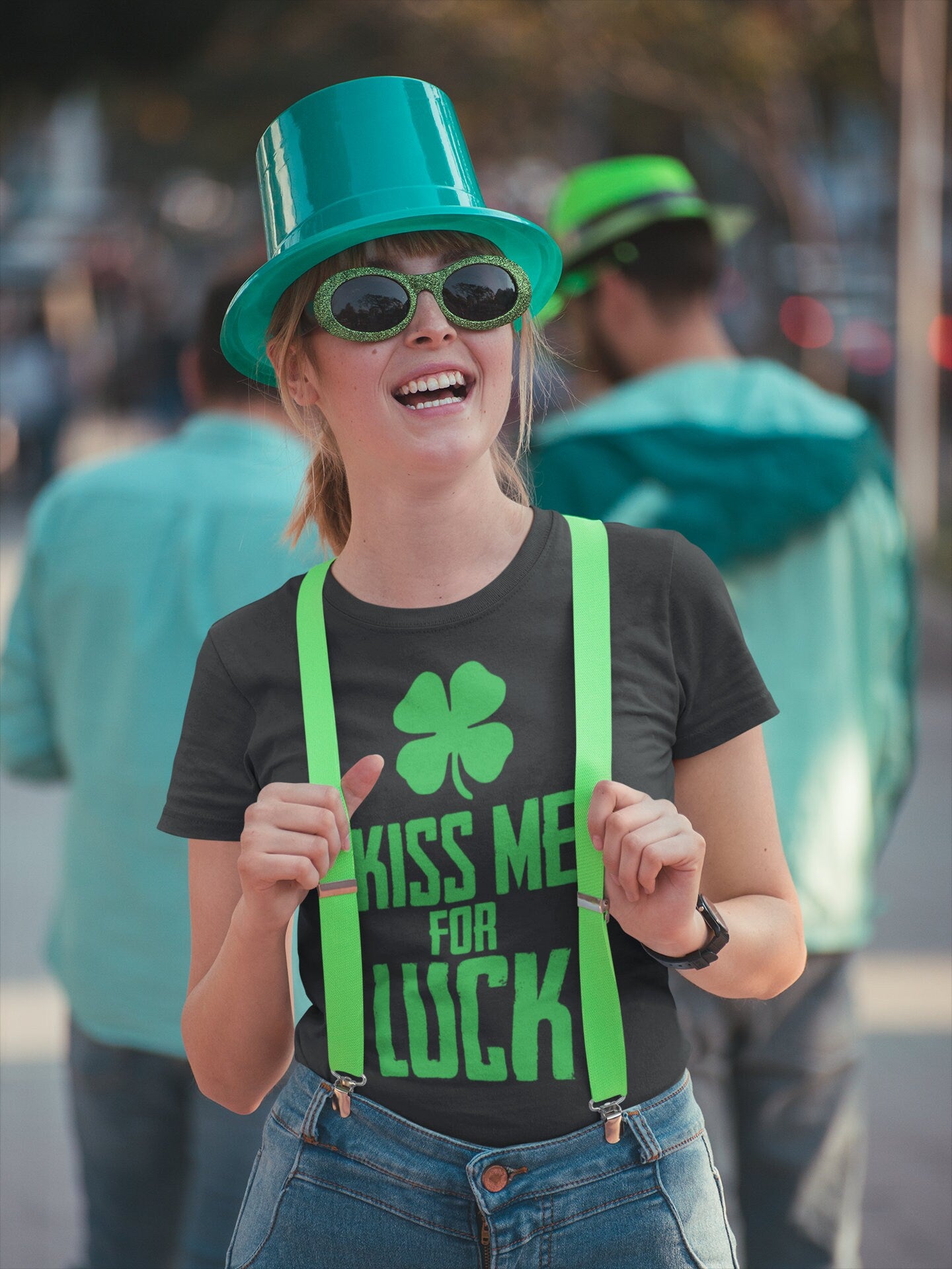 Kiss Me For Luck Irish Shirt, Sexy Shamrock Patrick Outfit, Hot Irish Clover Tee, Happy Irish Saint Patrick Shirt Gift For Girlfriend