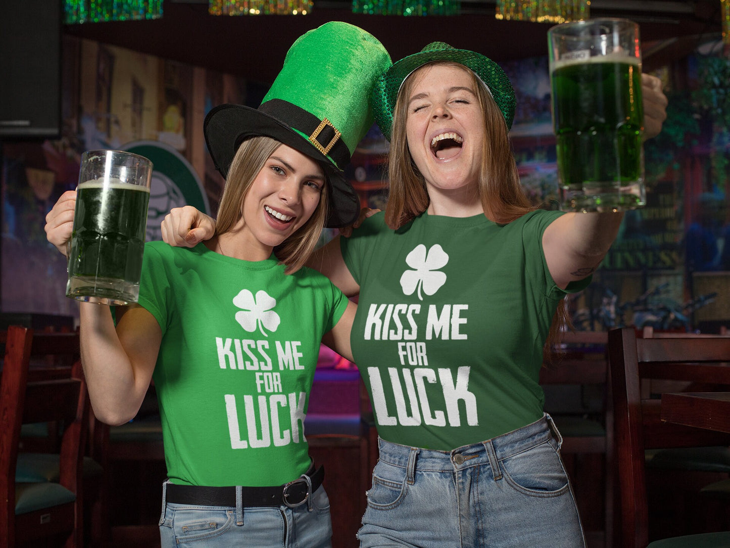 Kiss Me For Luck Irish Shirt, Sexy Shamrock Patrick Outfit, Hot Irish Clover Tee, Happy Irish Saint Patrick Shirt Gift For Girlfriend