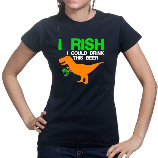 Irish Dino Drink T-Shirt, Funny Ireland Cold Shirt, Shamrock Beer Leprechaun Saint Patrick, Paddy Day Shirt, Wild Ireland Paddy Apparel