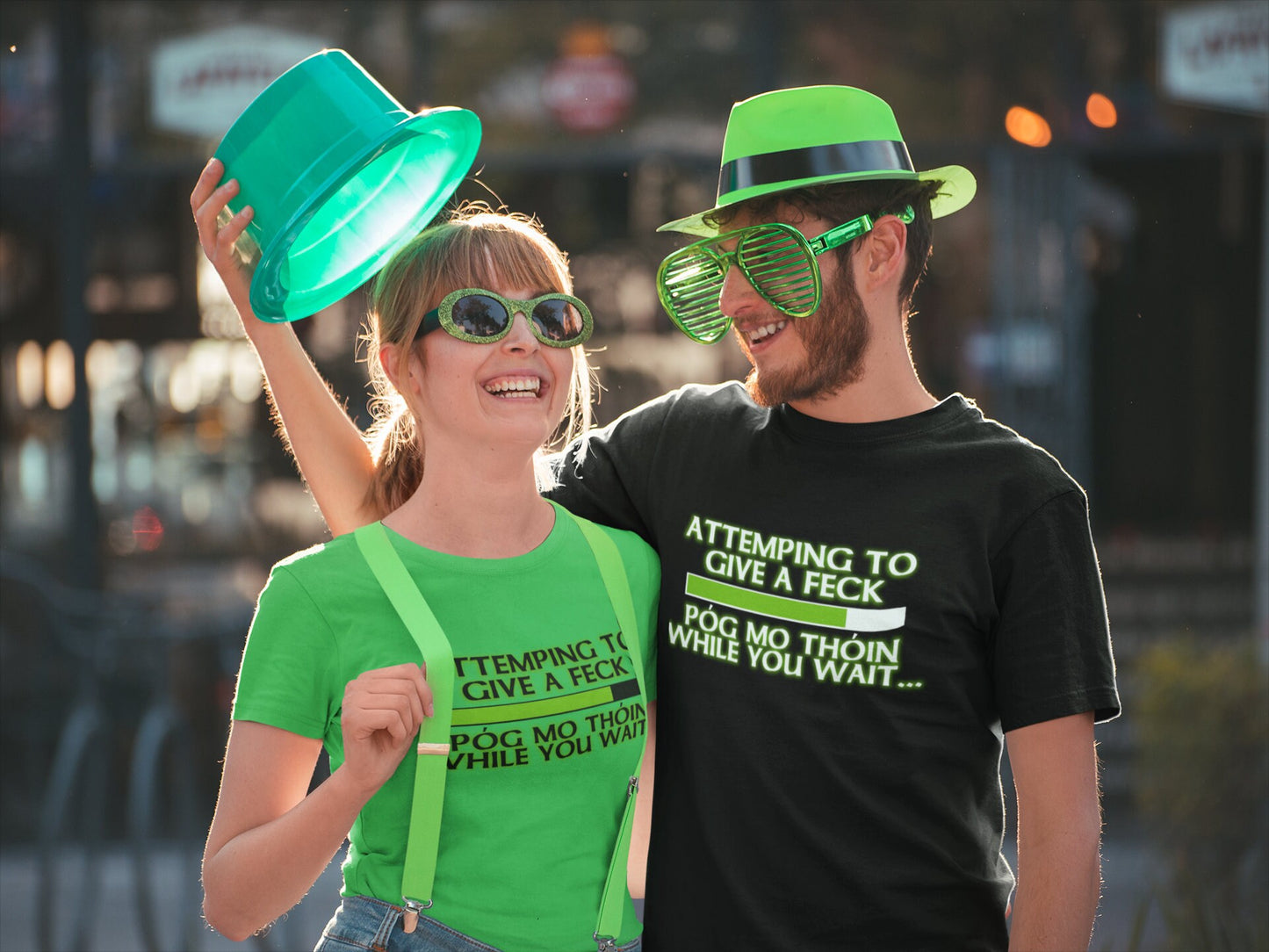 Mens Attempting to Give a Feck Pog Mo Thoin Paddy Irish Patricks Day T shirt Tee Top T-shirt