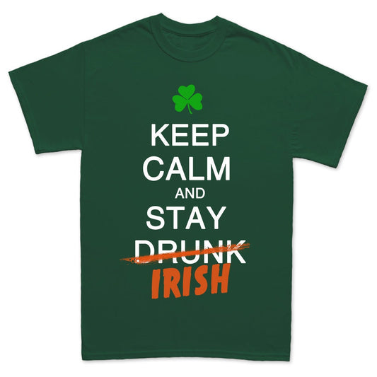 Keep Calm Irish Shirt, 4 Leaf Clover Patrick Shirt, Lucky Clover Leprechaun Paddy’s Day Tee, Irish Mock Up Retro Outfit, Funny Patty's Day