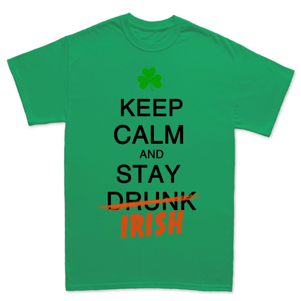 Keep Calm Irish Shirt, 4 Leaf Clover Patrick Shirt, Lucky Clover Leprechaun Paddy’s Day Tee, Irish Mock Up Retro Outfit, Funny Patty's Day