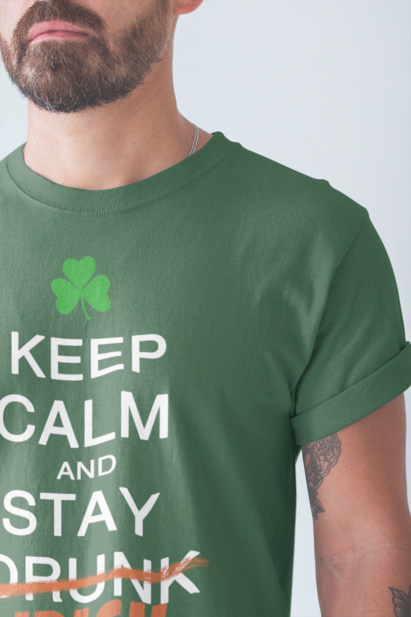 Keep Calm Irish Shirt, 4 Leaf Clover Patrick Shirt, Lucky Clover Leprechaun Paddy’s Day Tee, Irish Mock Up Retro Outfit, Funny Patty's Day