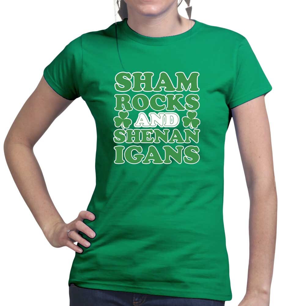 Shamrocks and Shenanigans T-Shirt, Four Leaf Paddy’s Day Shirt, Irish Mock Up Outfit, Festive Apparel Tee, Lucky Girl Patrick Shirt