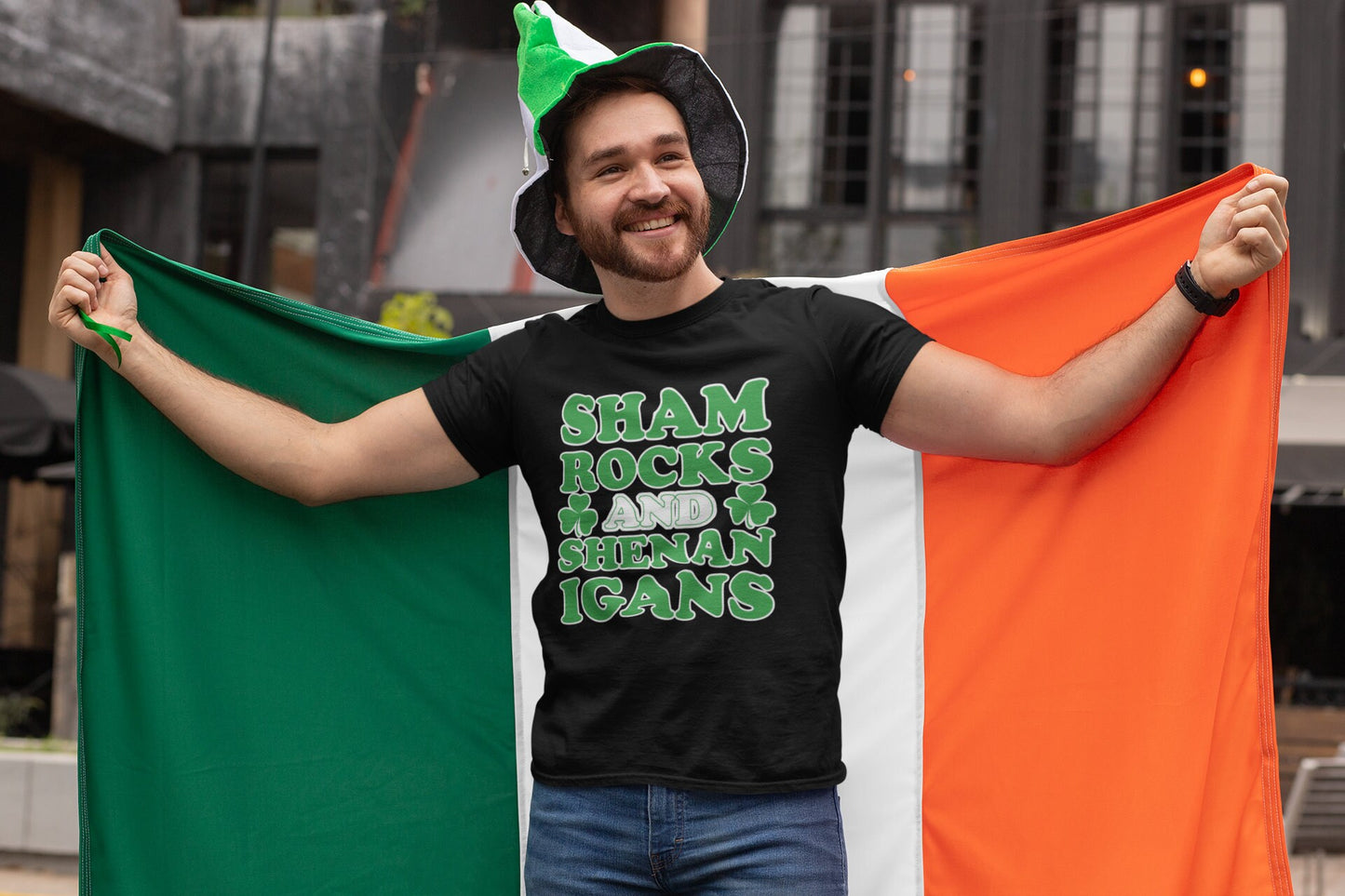 Shamrock and Shenanigans Shirt, 4 Leaf Clover Patrick Shirt, Lucky Clover Leprechaun Paddy’s Day Tee, Irish Mock Up Retro Outfit