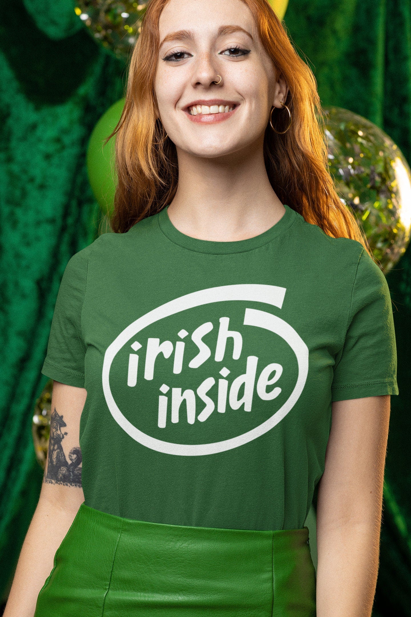 Irish inside T Shirt, Lucky Irish You Shirt, Feeling Lucky Patrick Paddy Day Shirt, Shamrock Clover Patrick Outfit, Dark Humor Tee