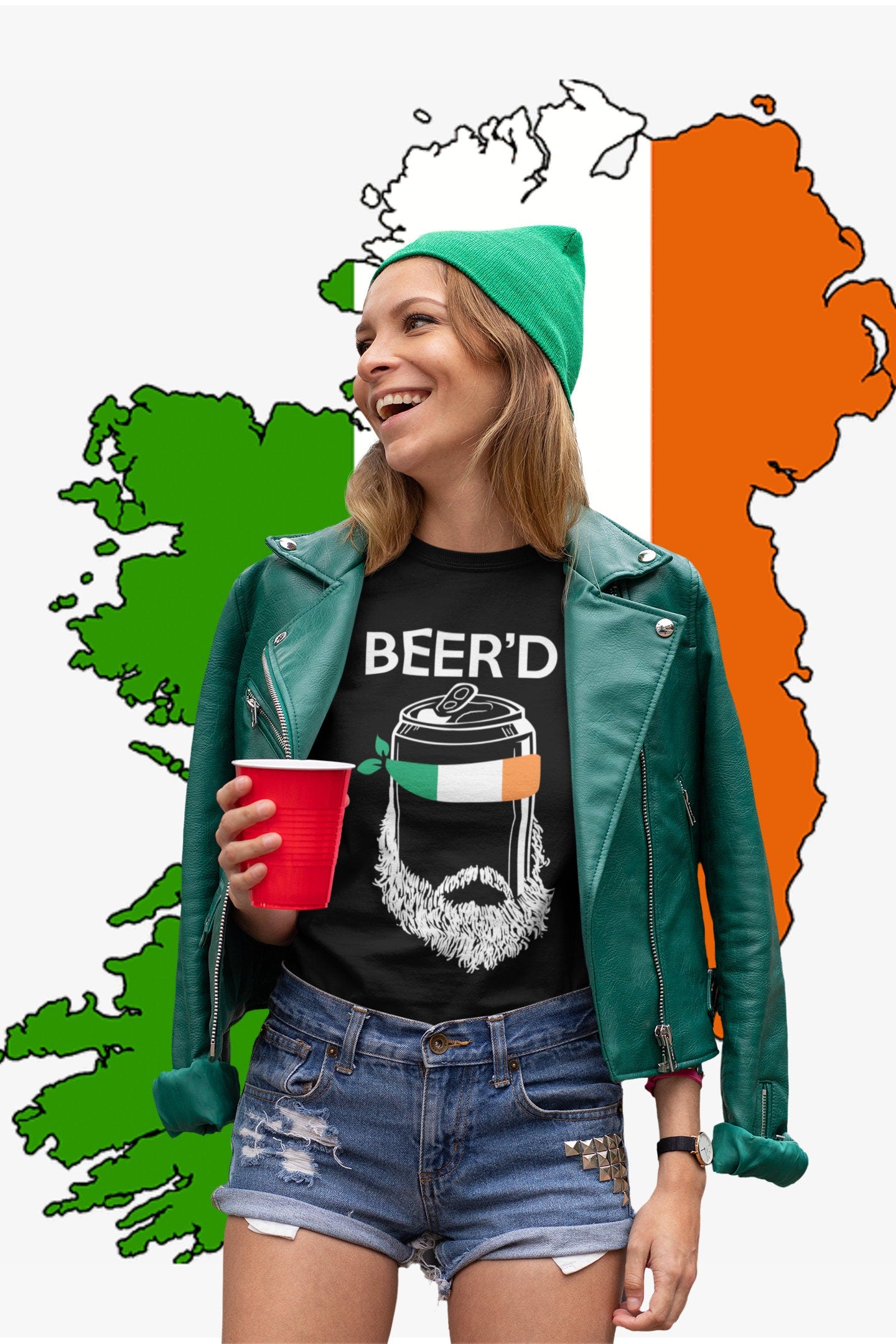 Beer’d Leprechaun Tshirt, Womens Paddy Shirt, Saint Perfection Outfit, Lucky St Patrick’s Day Shirts, Lucky Irish Short Sleeve Shirt