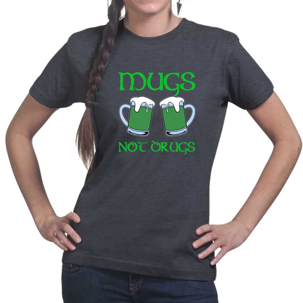 Mugs Not Drugs T-Shirt, Saint Patrick Day Shirt, Funny Beer Ireland Shamrock Tee, Distressed Beer Mug Drunk Outfit