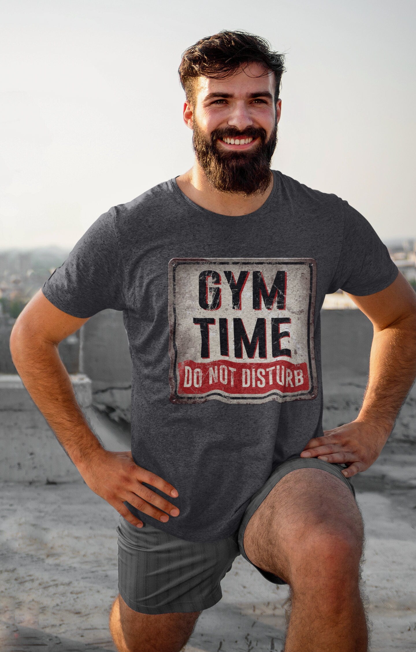 Gym Time Do Not Disturb Fitness Funny T Shirts for Men - Comfortable Novelty Gifts - Crazy Gym Graphic Tees - Workout Apparel