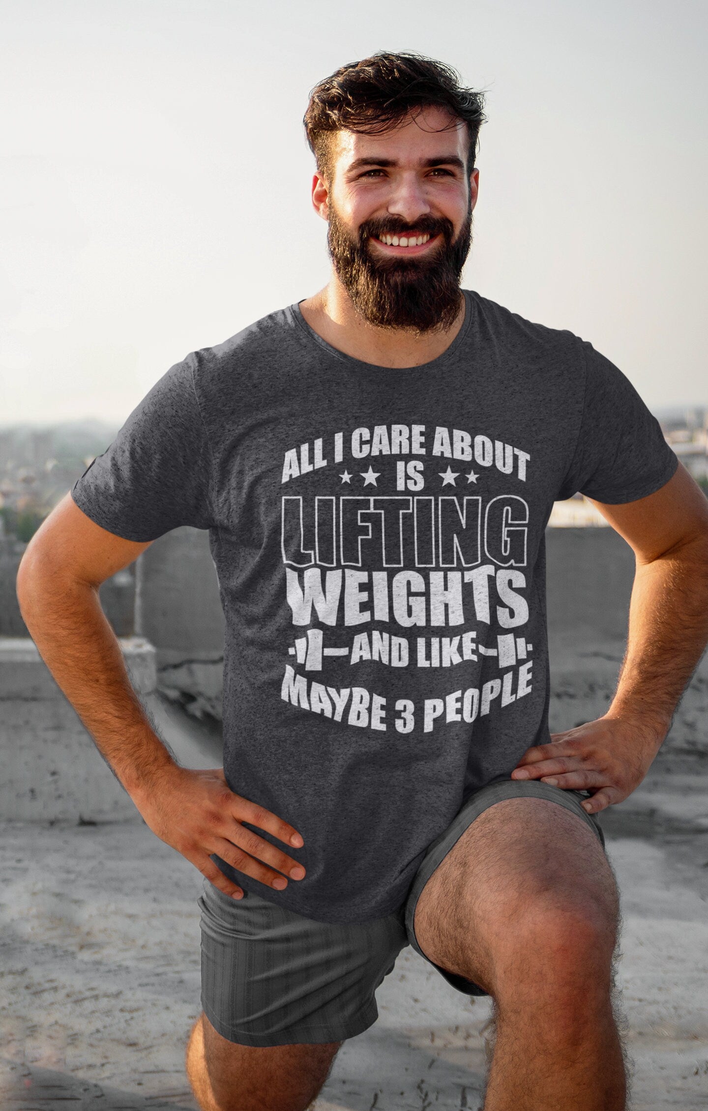 All I Care About Lifting Weights Fitness Funny T Shirts for Men - Comfortable Gifts - Crazy Gym Tees - Workout Apparel