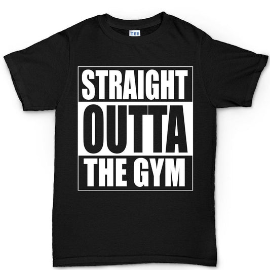 Straight Outta Gym Fitness Tee for Men - Novelty Gym Shirt - Workout Gym Graphic T Shirts - Motivational Gifts, Gym Lovers