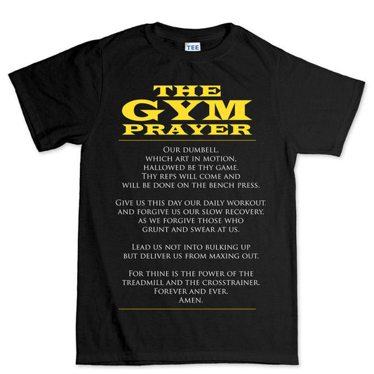 The Gym Prayer Fitness Graphic Tees Men - Novelty Gym Shirt - Workout Gym T Shirts - Motivational Gifts, Gym Lovers Tshirt