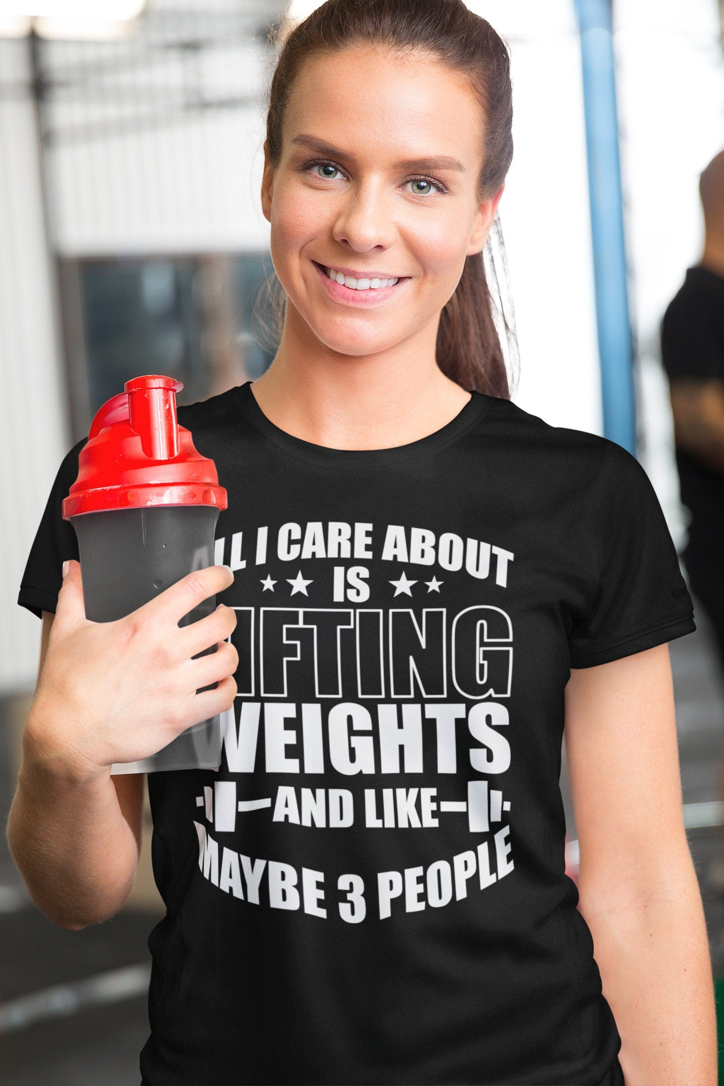 All I Care About Lifting Weights Fitness Funny T Shirts for Women - Comfortable Gifts - Crazy Gym Tees - Workout Apparel