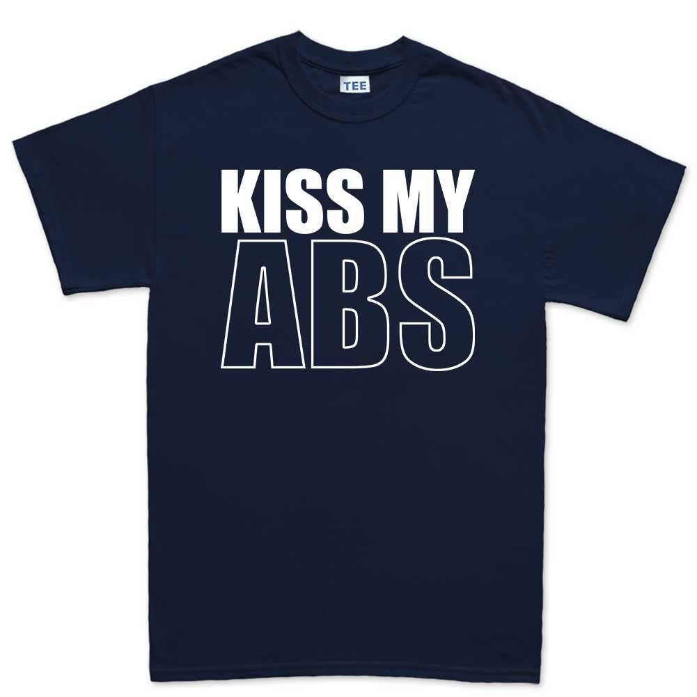 Kiss My ABS Fitness Funny T Shirts for Men - Comfortable Gifts for Boys - Crazy Gym Graphic Tees - Boy Fun Workout Apparel